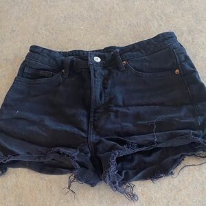 Old Navy Black Distressed Denim Cutoff Shorts